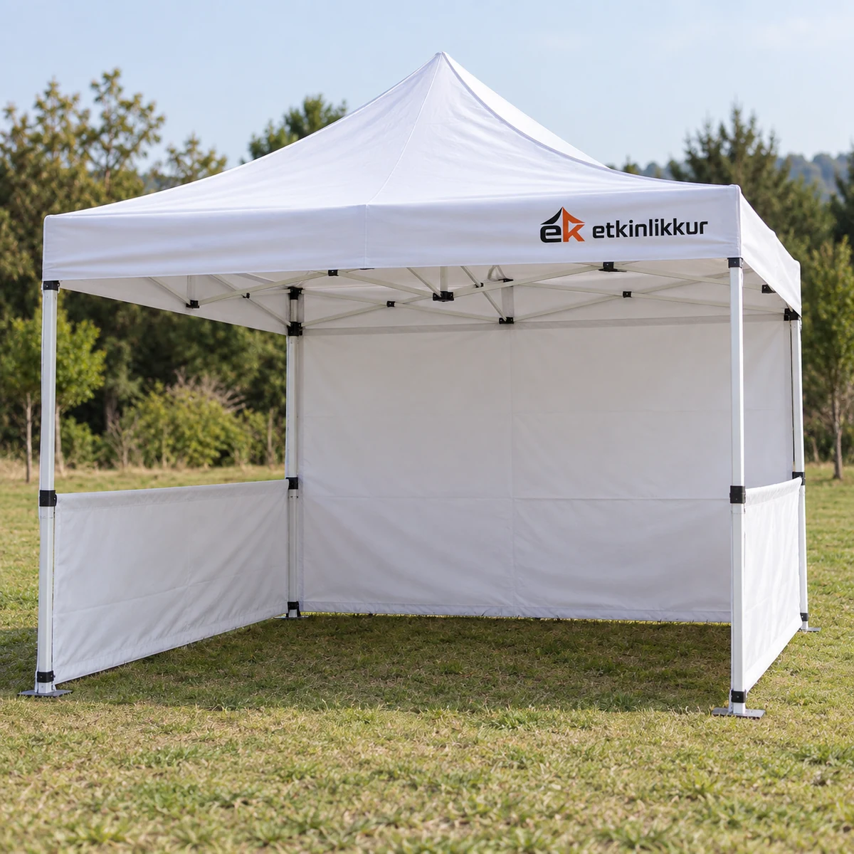 4×4 Gazebo 40’lık Çelik Gövde 1 Adet Tam 2 Adet Yarım Duvarlı Model